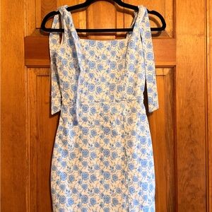 Altar'd State Strapless Blue and White Floral Dress